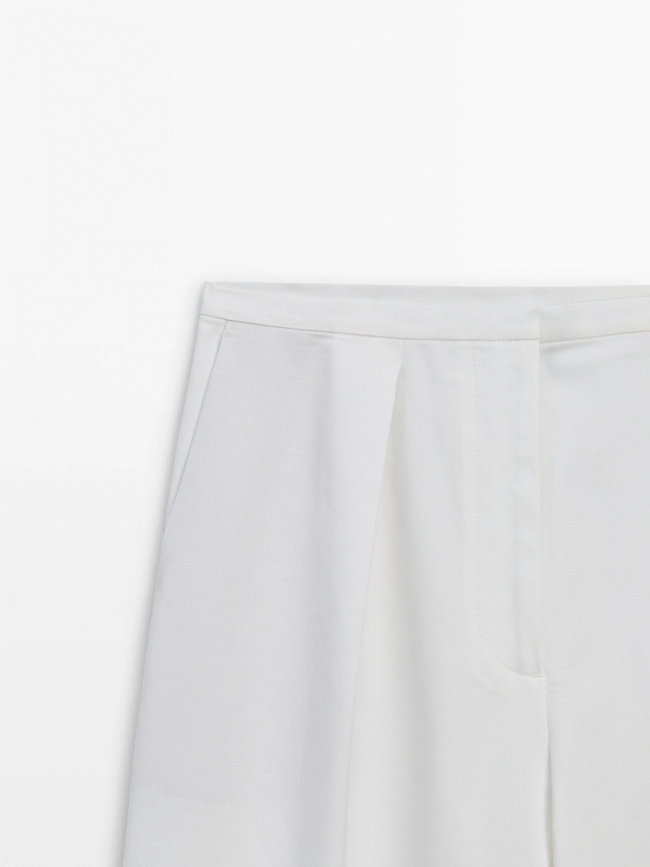 PANTALON BARRELL EN MÉLANGE DE COTON MASSIMO DUTTI