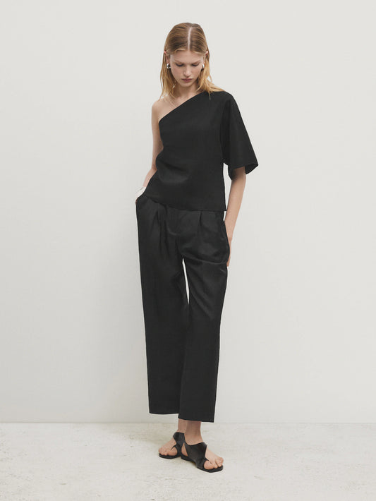 PANTALON DE COSTUME AVEC LIN MASSIMO DUTTI