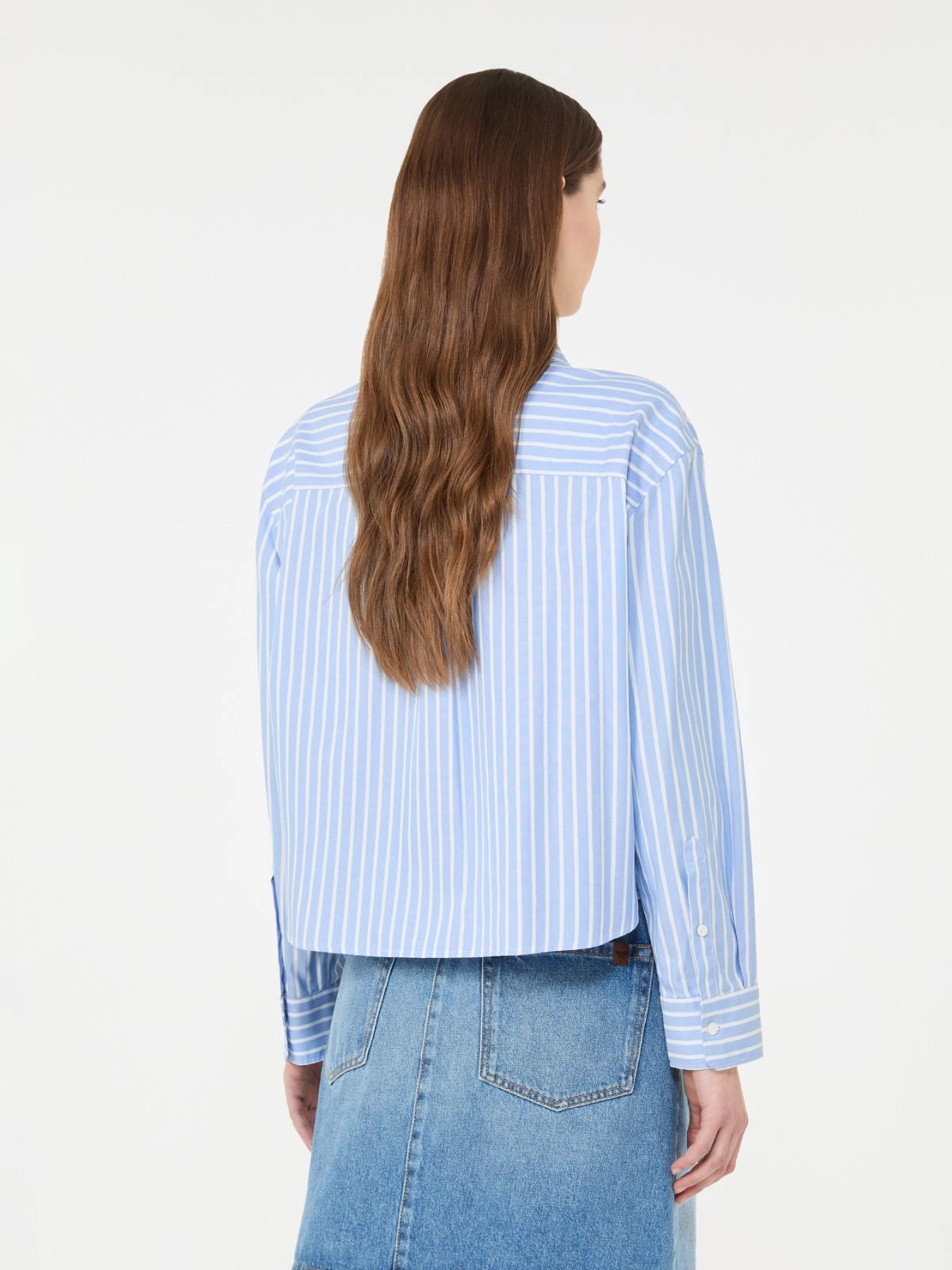 CHEMISE EN COTON OXFORD À RAYURES - AZURE