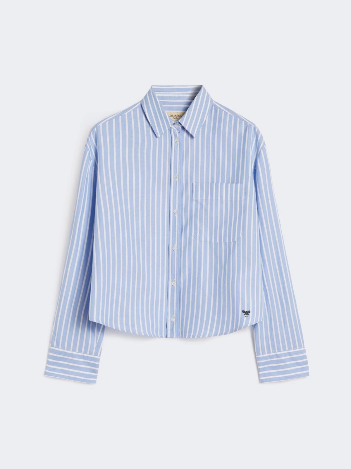 CHEMISE EN COTON OXFORD À RAYURES - AZURE