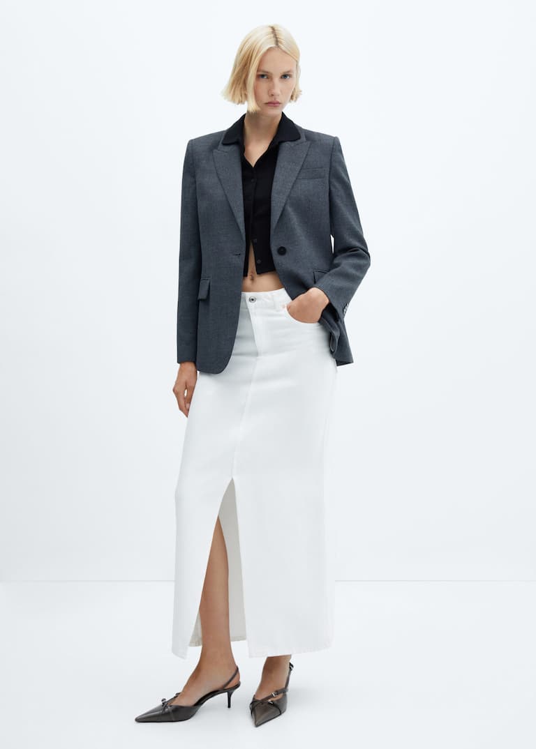 Jupe En Jean Taille Haute Cru Massimo Dutti