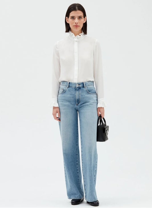 CLAUDIE PIERLOT CHEMISIER COL VICTORIEN BLANC