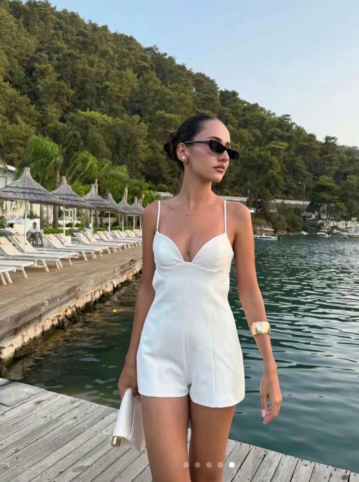 COMBI-SHORT AJOURÉ FOULARD