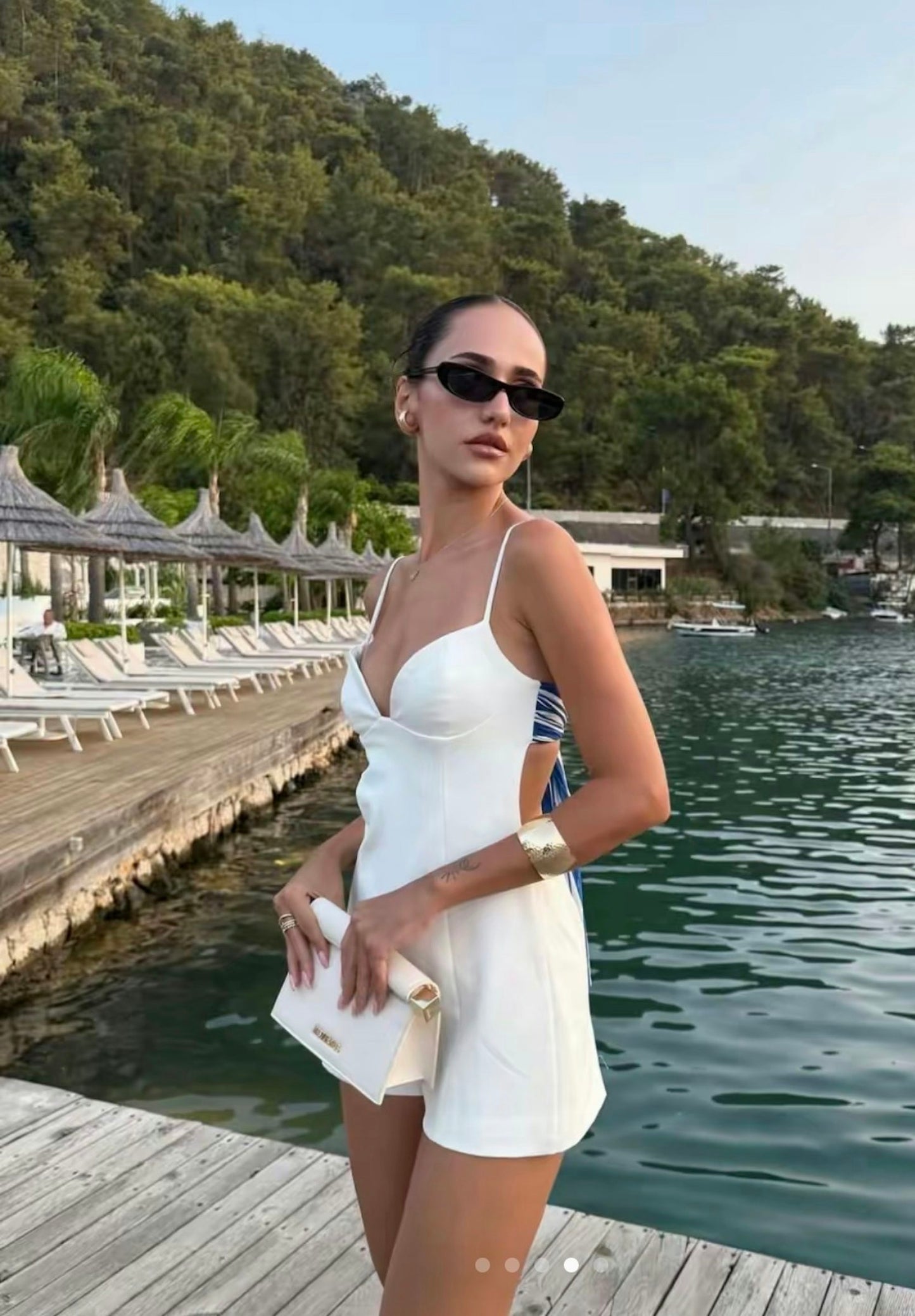 COMBI-SHORT AJOURÉ FOULARD