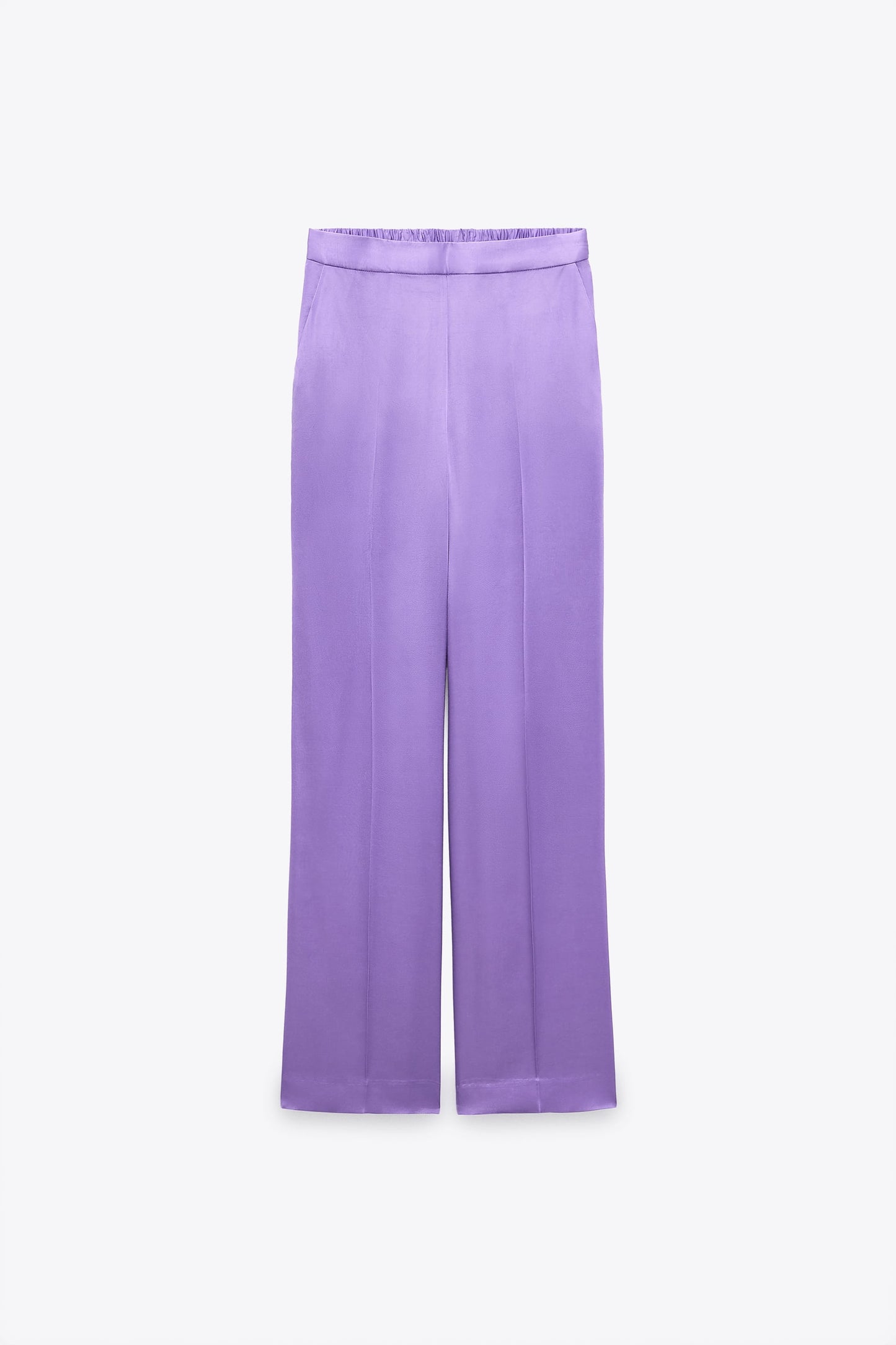 PANTALON DROIT SATINÉ POURPRE