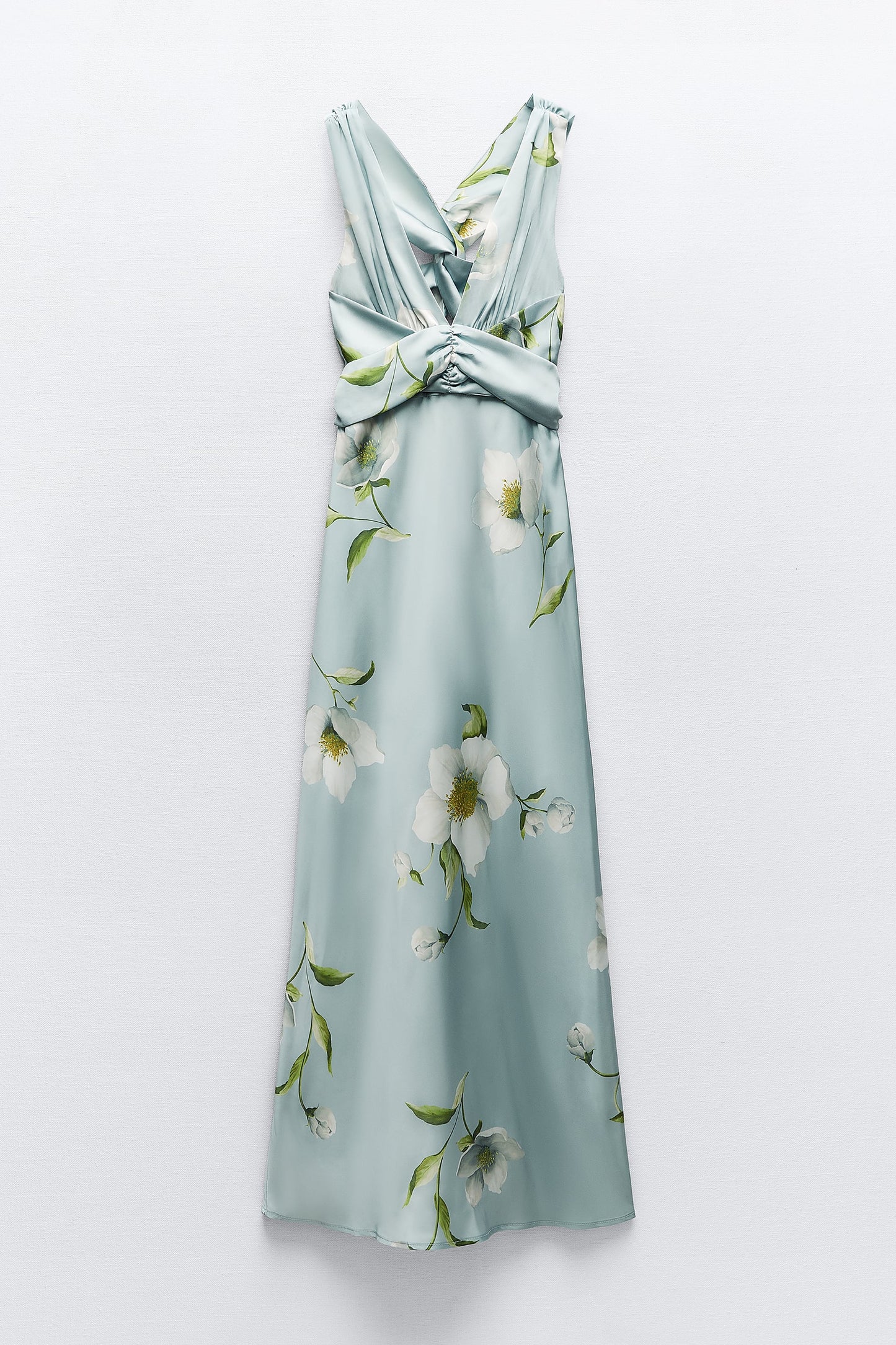 Robe Floral Print Satin Effect