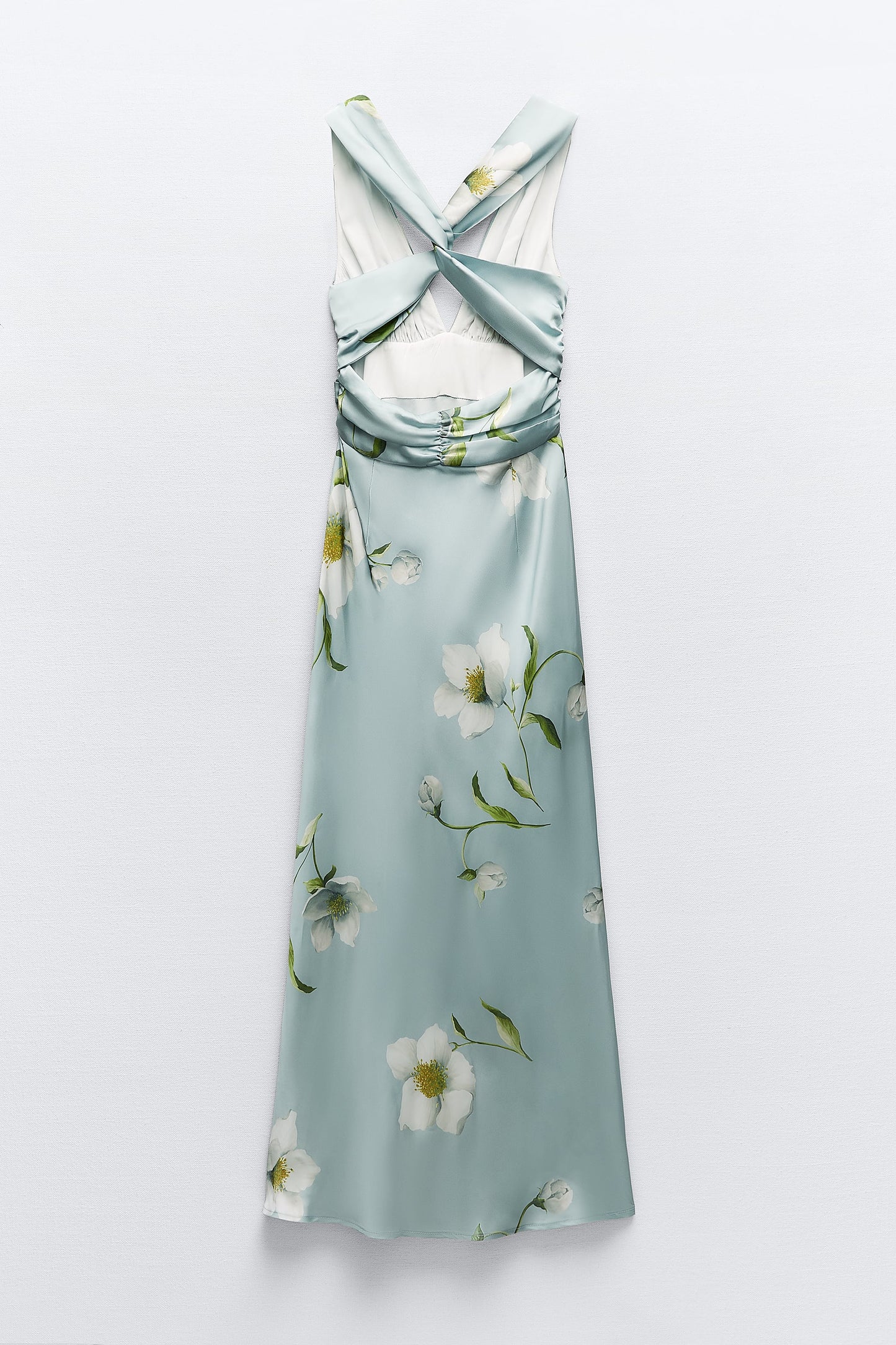 Robe Floral Print Satin Effect