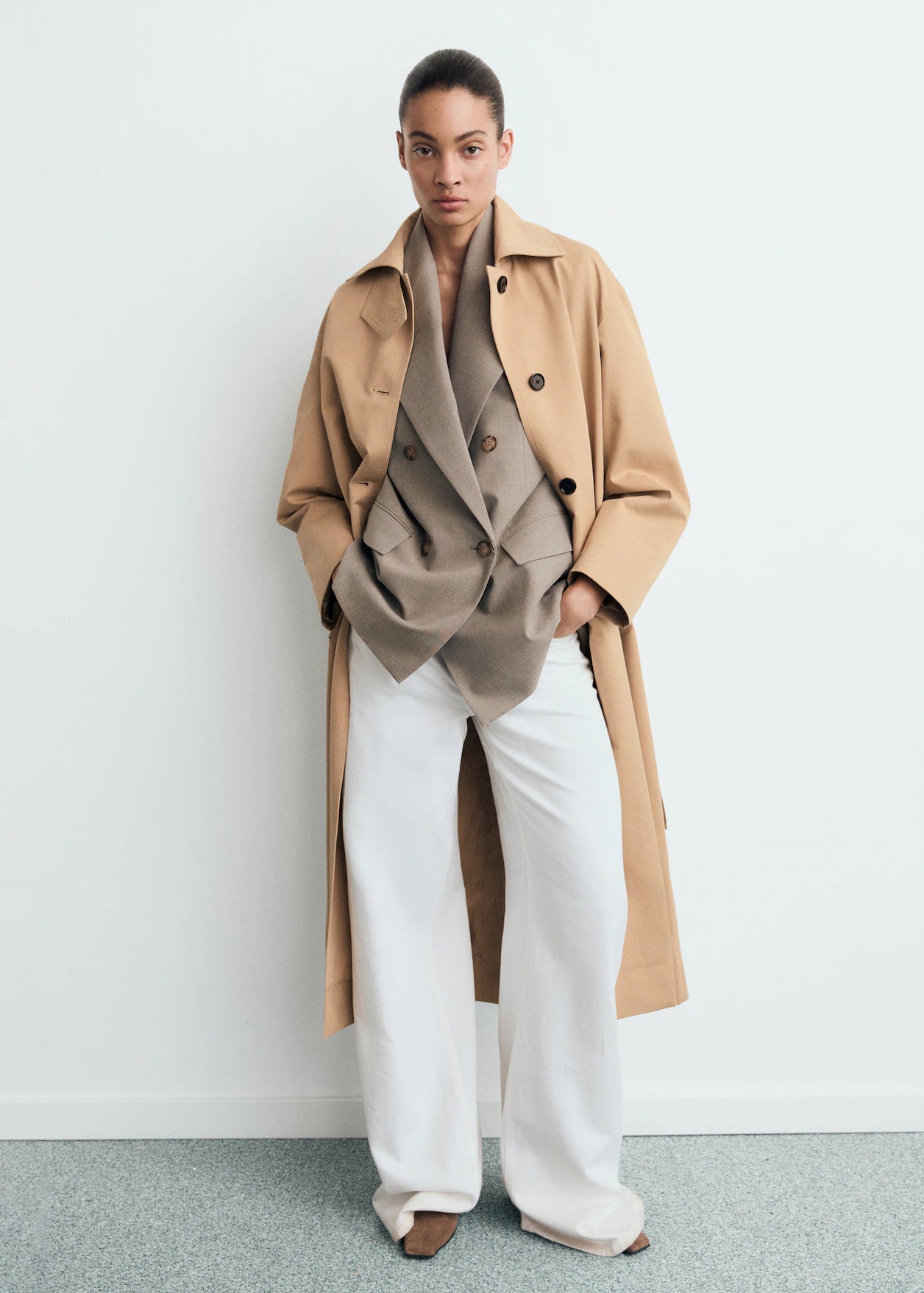 trench long avec ceinture
