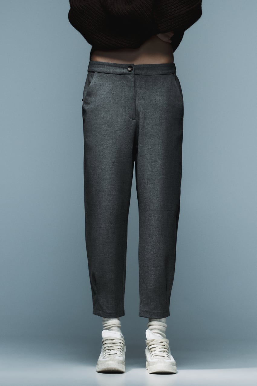 PANTALON CAROTTE AVEC PINCES À L'OURLET