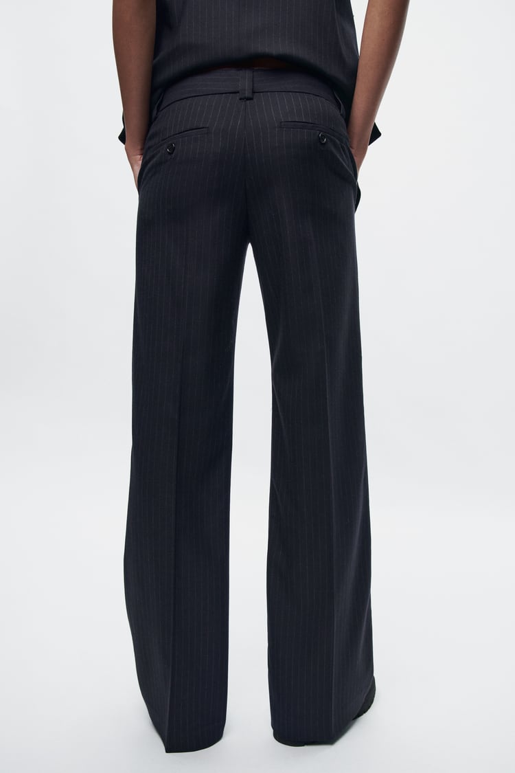 Ensemble Gilet Sans Manches Oversize /Pantalon À Rayures Fines Collection ZW