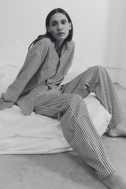 PANTALON DROIT À RAYURES