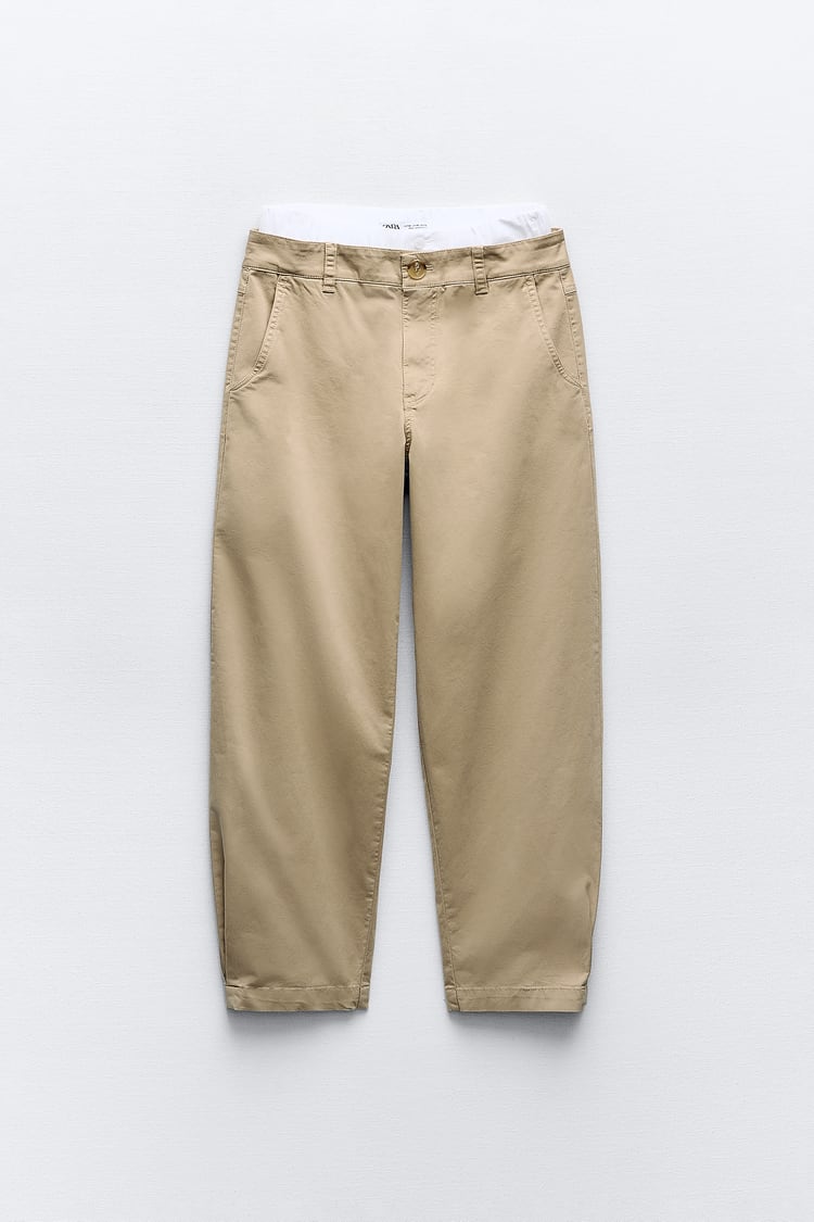 PANTALON CHINO AVEC TAILLE DOUBLE BIMATIĖRE