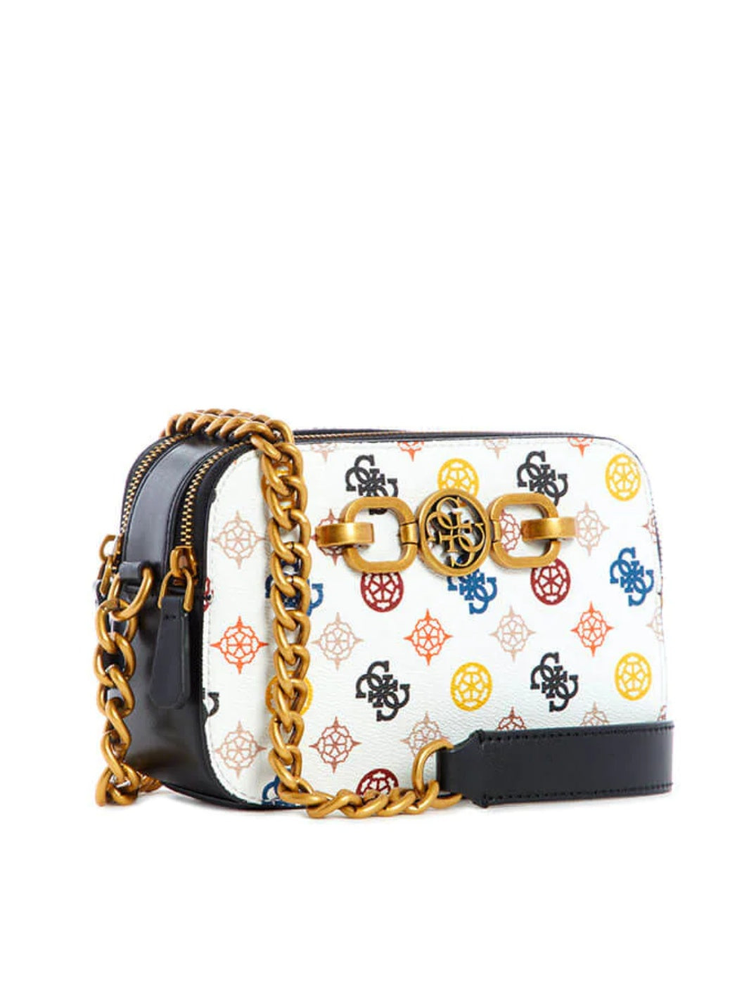 Sac GUESS Noelle Crossbody Camera, White Multicolore