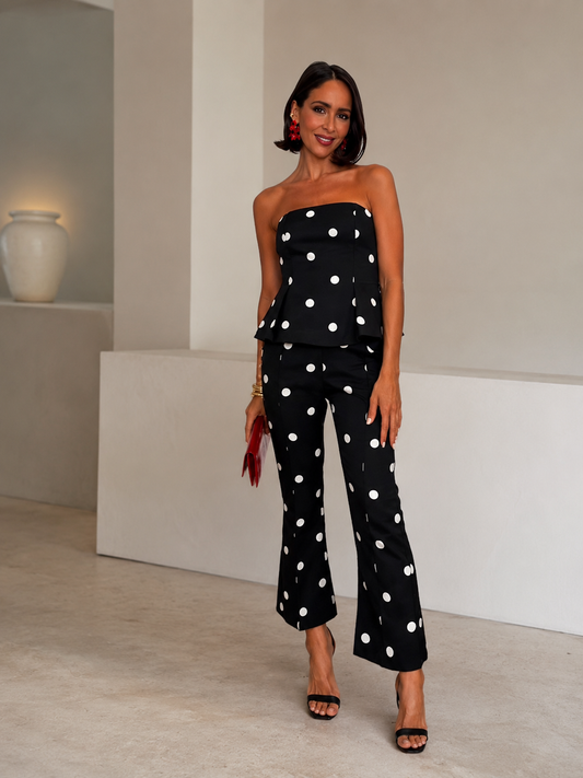 COMBINAISON BUSTIER À POIS