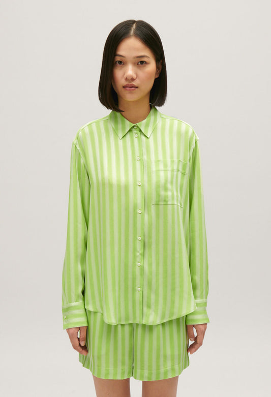 CLAUDIE PIERLOT CHEMISE FLUIDE RAYURES MATCHA