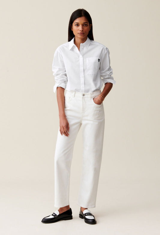 CLAUDIE PIERLOT CHEMISE JEAN TOTO BLANCHE