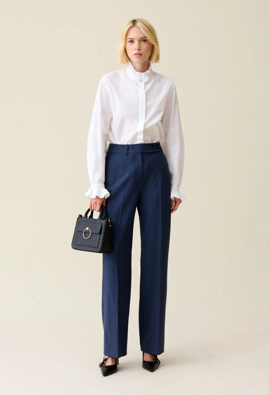 CLAUDIE PIERLOT CHEMISE BLANCHE COL VOLANTÉ