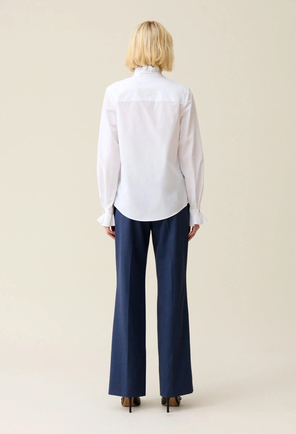 CLAUDIE PIERLOT CHEMISE BLANCHE COL VOLANTÉ