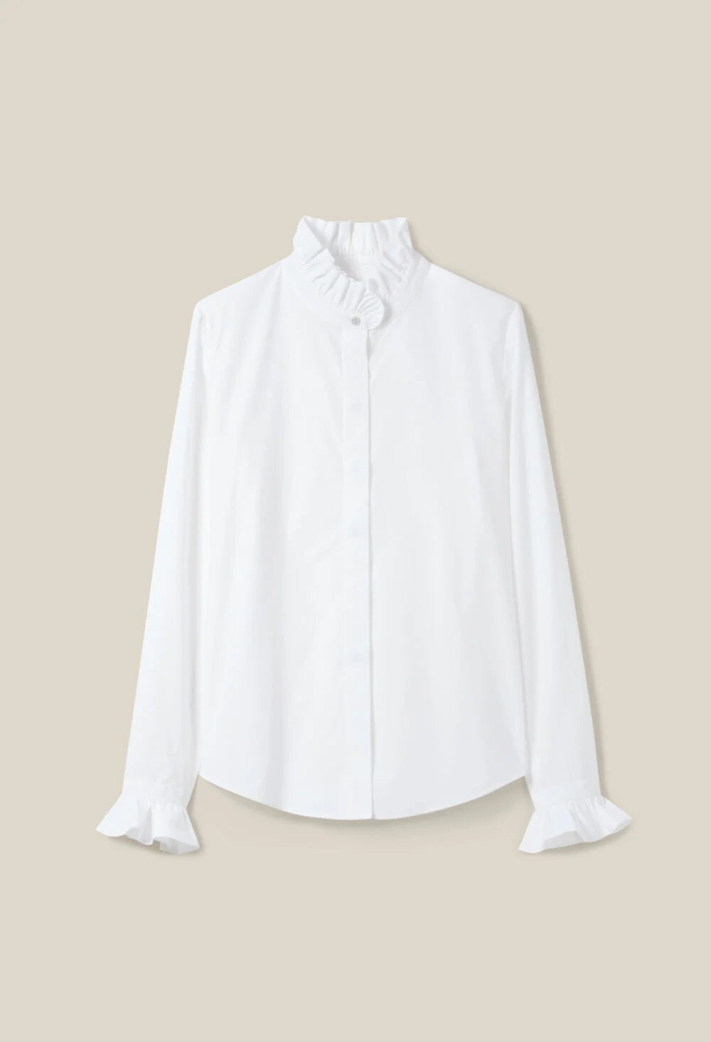 CLAUDIE PIERLOT CHEMISE BLANCHE COL VOLANTÉ
