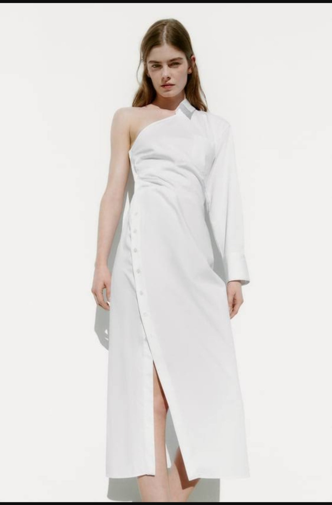 ROBE GABARDINE ASYMÉTRIQUE