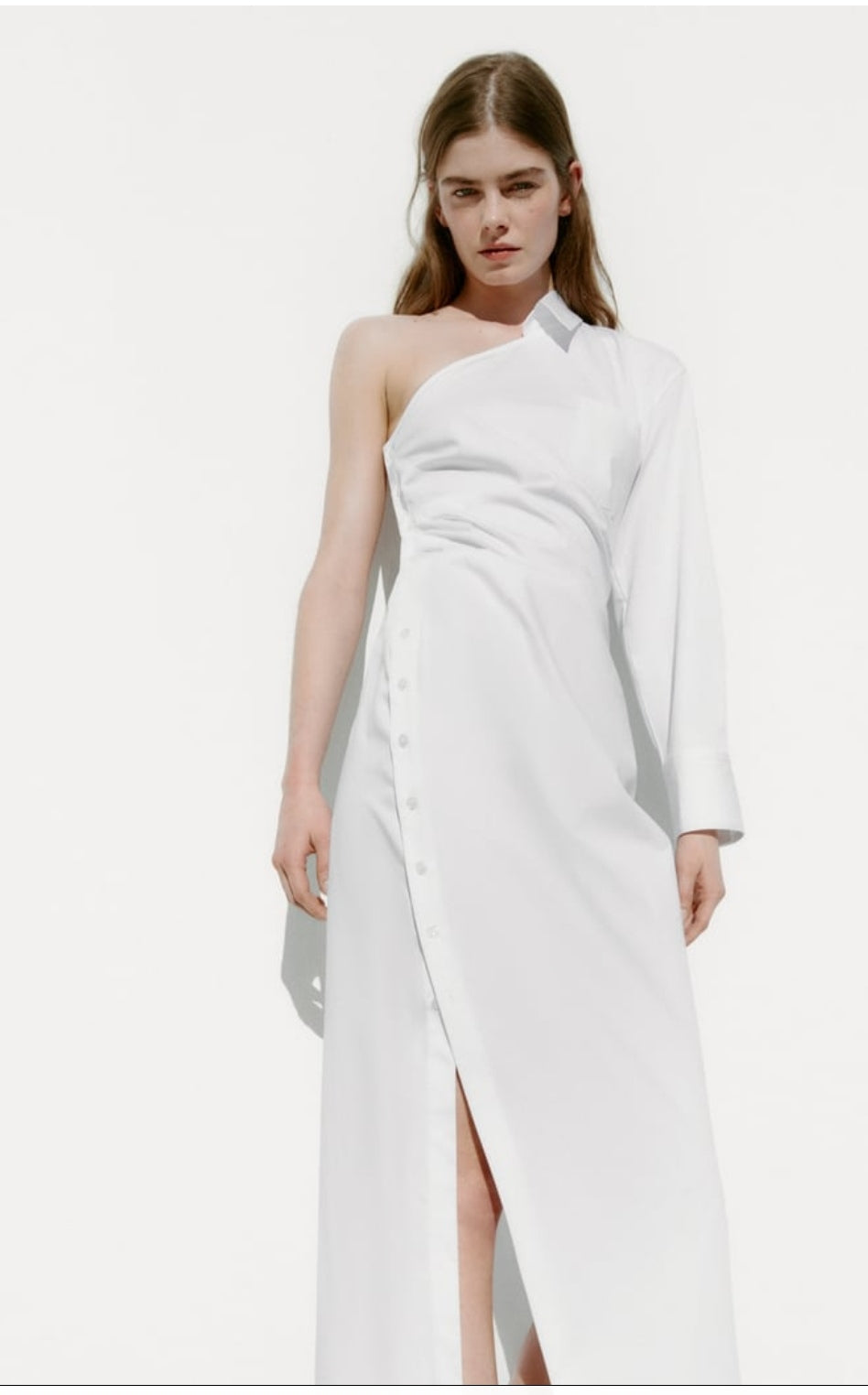 ROBE GABARDINE ASYMÉTRIQUE