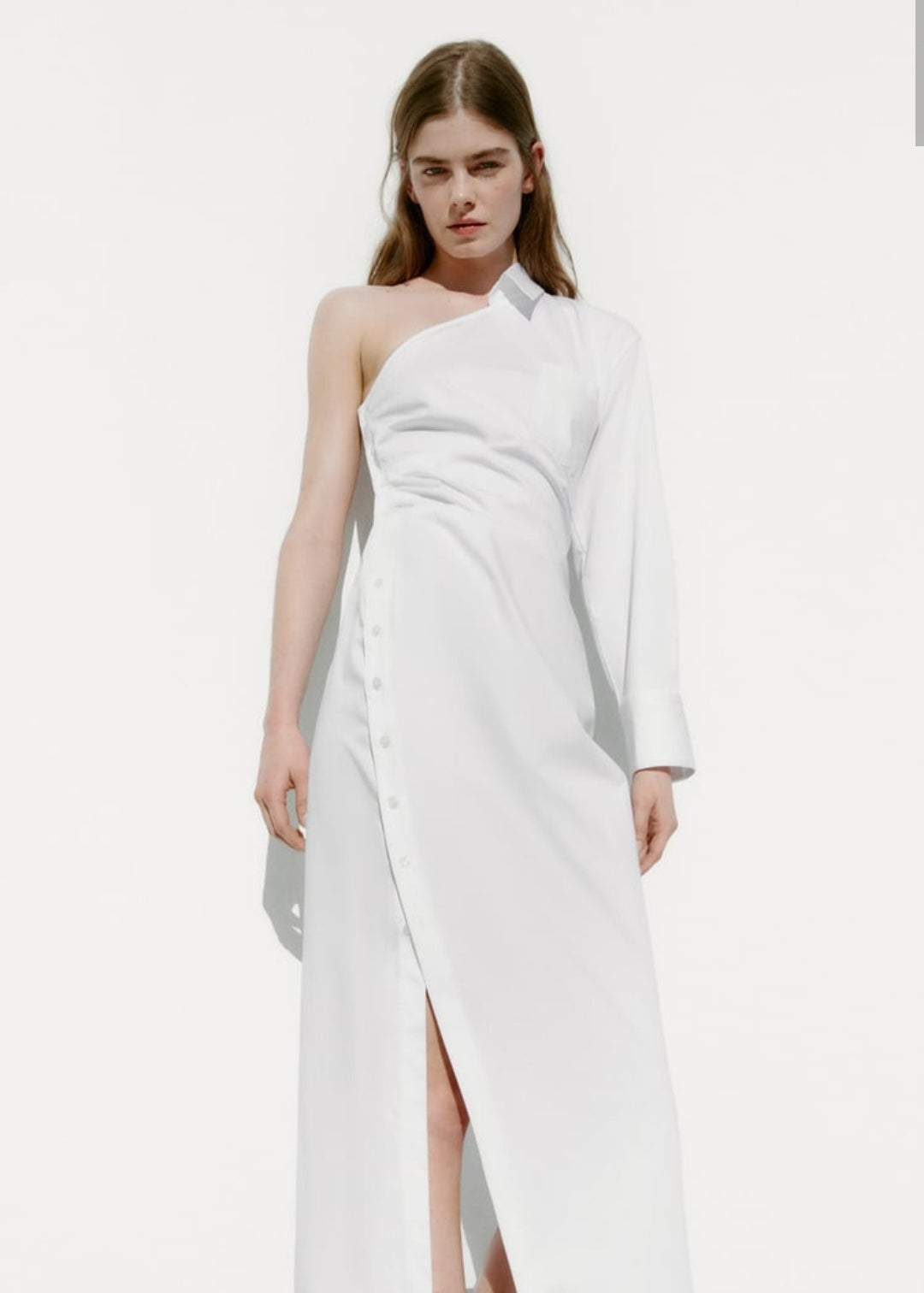 ROBE GABARDINE ASYMÉTRIQUE