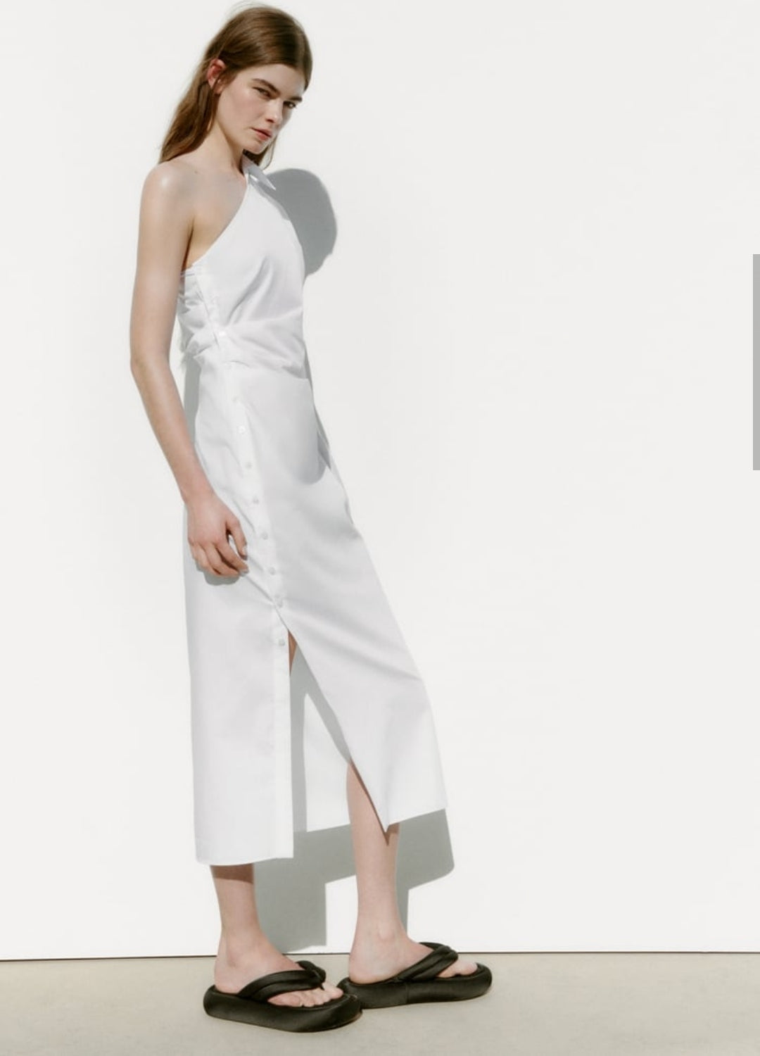 ROBE GABARDINE ASYMÉTRIQUE