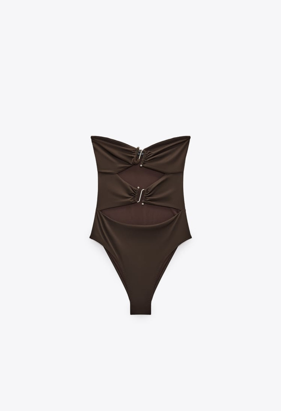 MAILLOT DE BAIN BUSTIER AJOURÉ CHOCOLAT