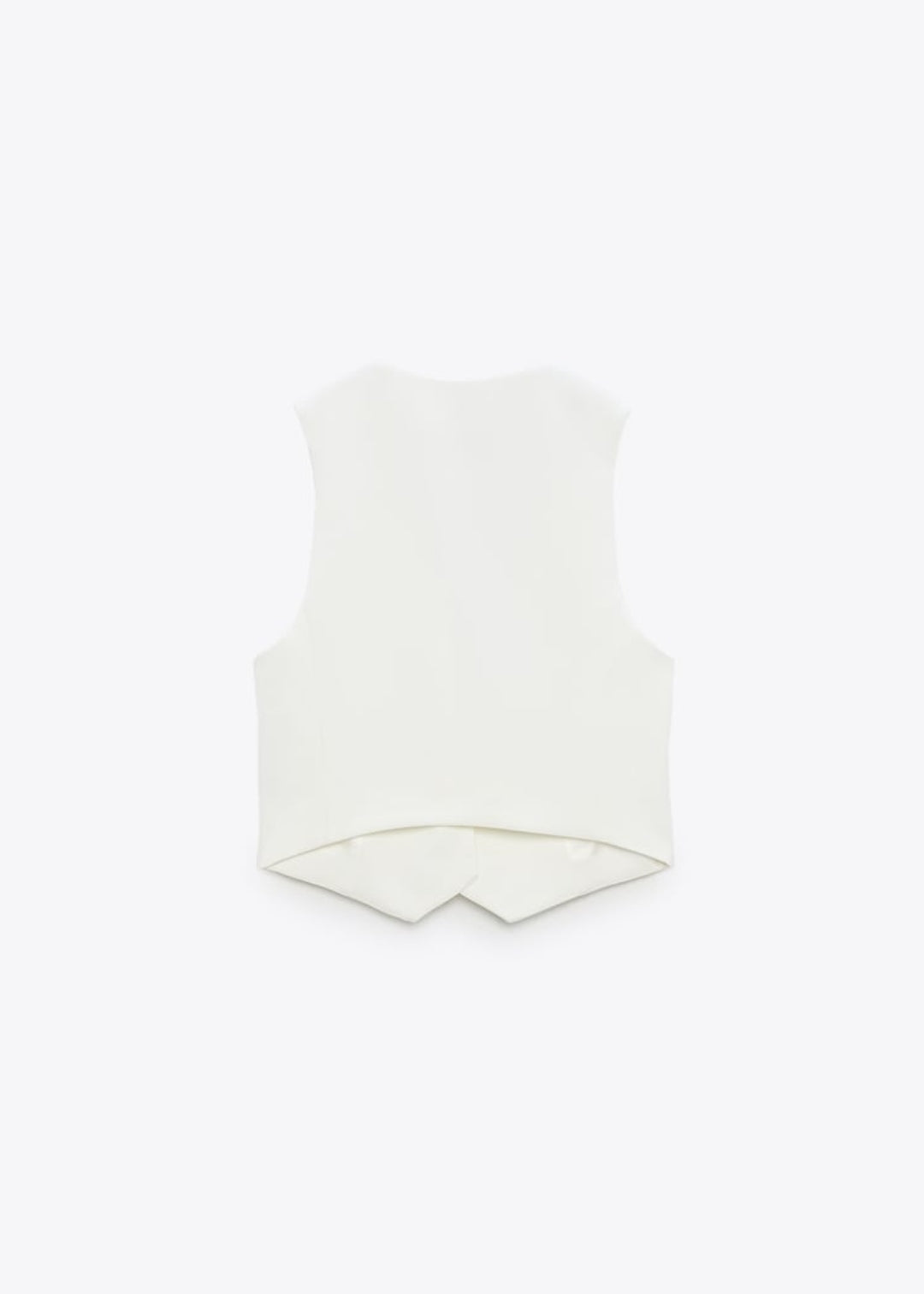 Gilet de Tailleur Court Blanc Cassé