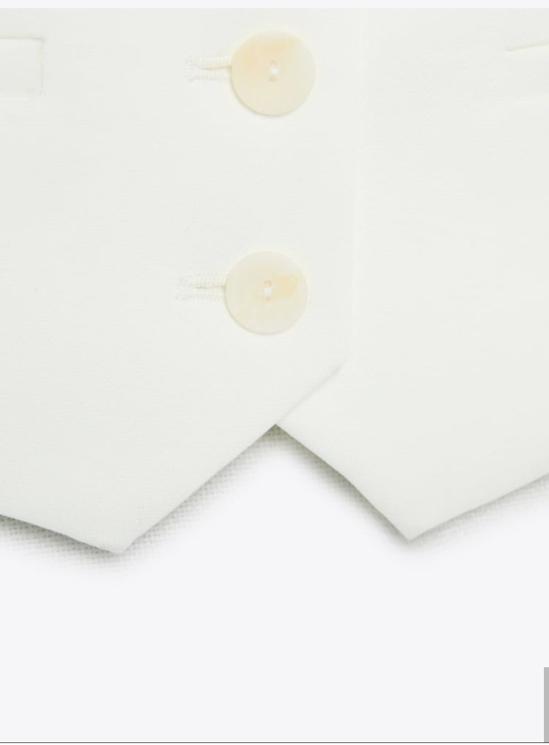 Gilet de Tailleur Court Blanc Cassé
