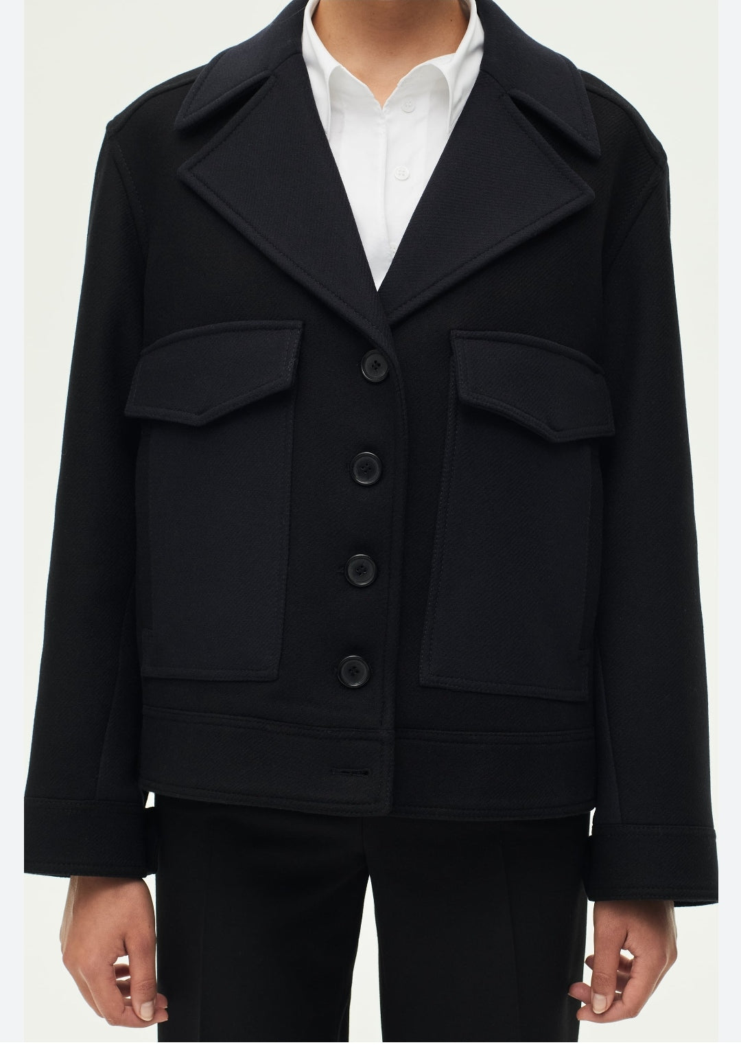 MANTEAU COURT À BLOCS DE COULEUR AVEC LAINE  COLLECTION ZW