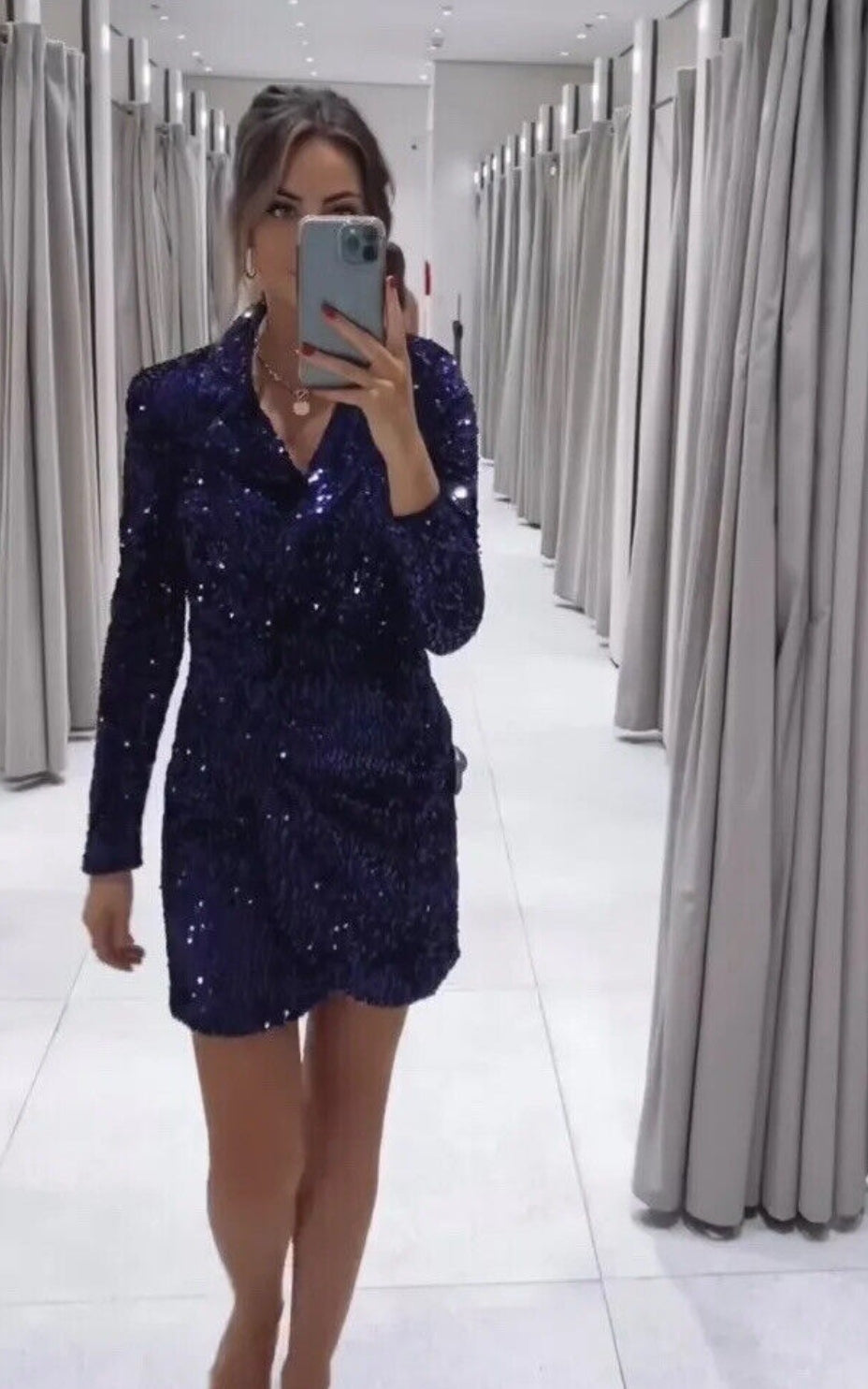 ROBE BLAZER COURTE À SEQUINS