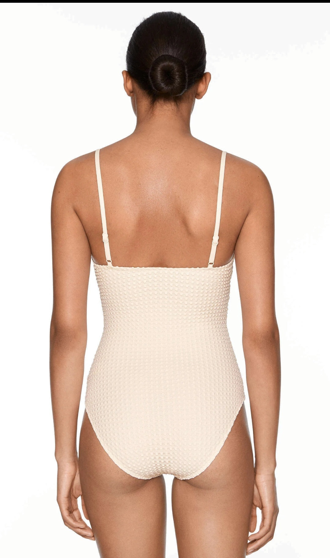 OYSHO MAILLOT DE BAIN À DÉCOLLETÉ EN V ET TEXTURE BULLE NATUREL