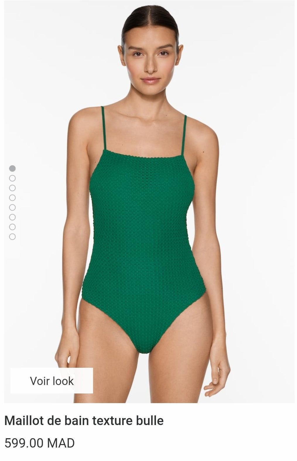 OYSHO MAILLOT DE BAIN TEXTURE BULLE ÉMERAUDE FONCÉ