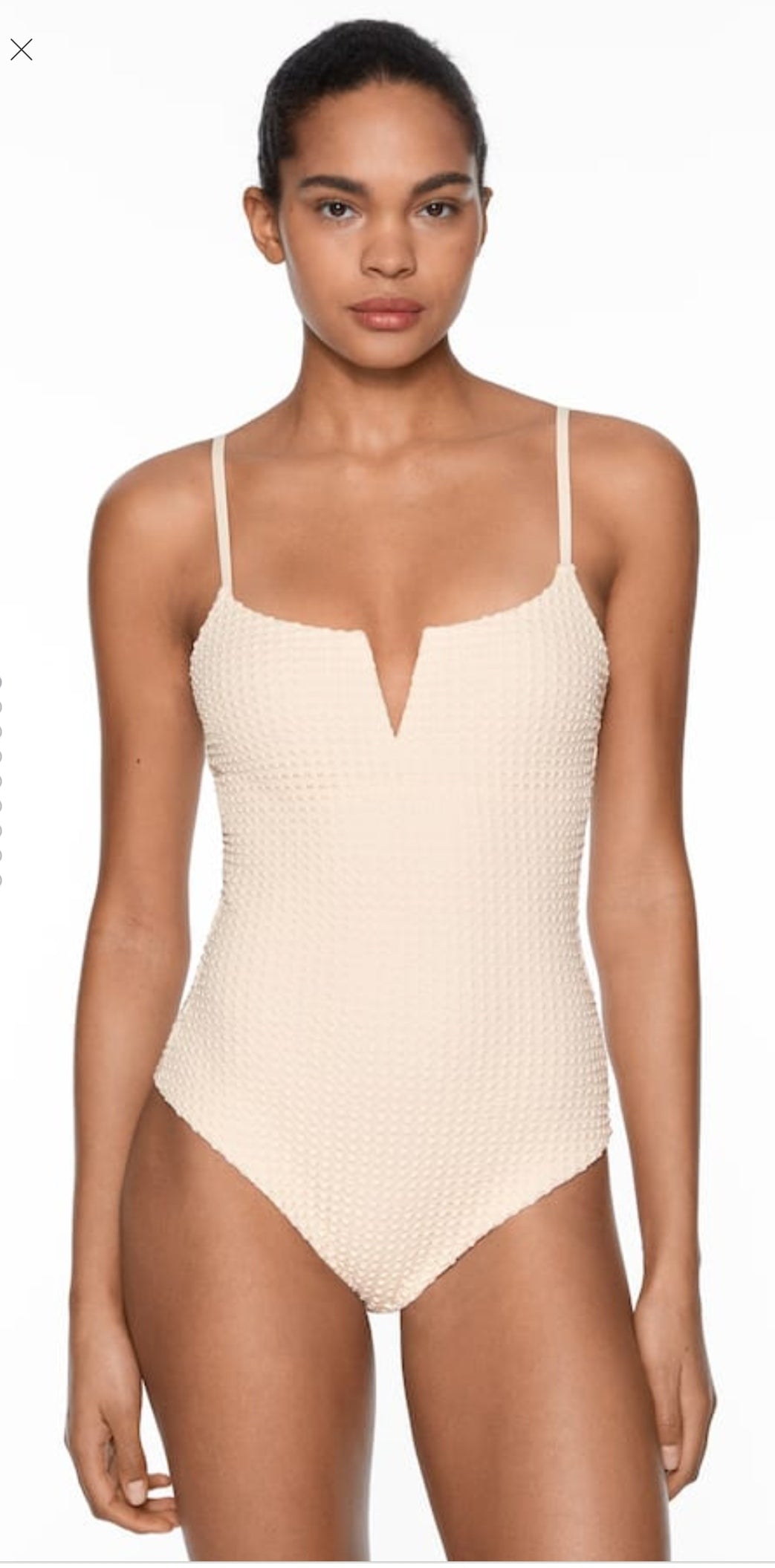 OYSHO MAILLOT DE BAIN À DÉCOLLETÉ EN V ET TEXTURE BULLE NATUREL