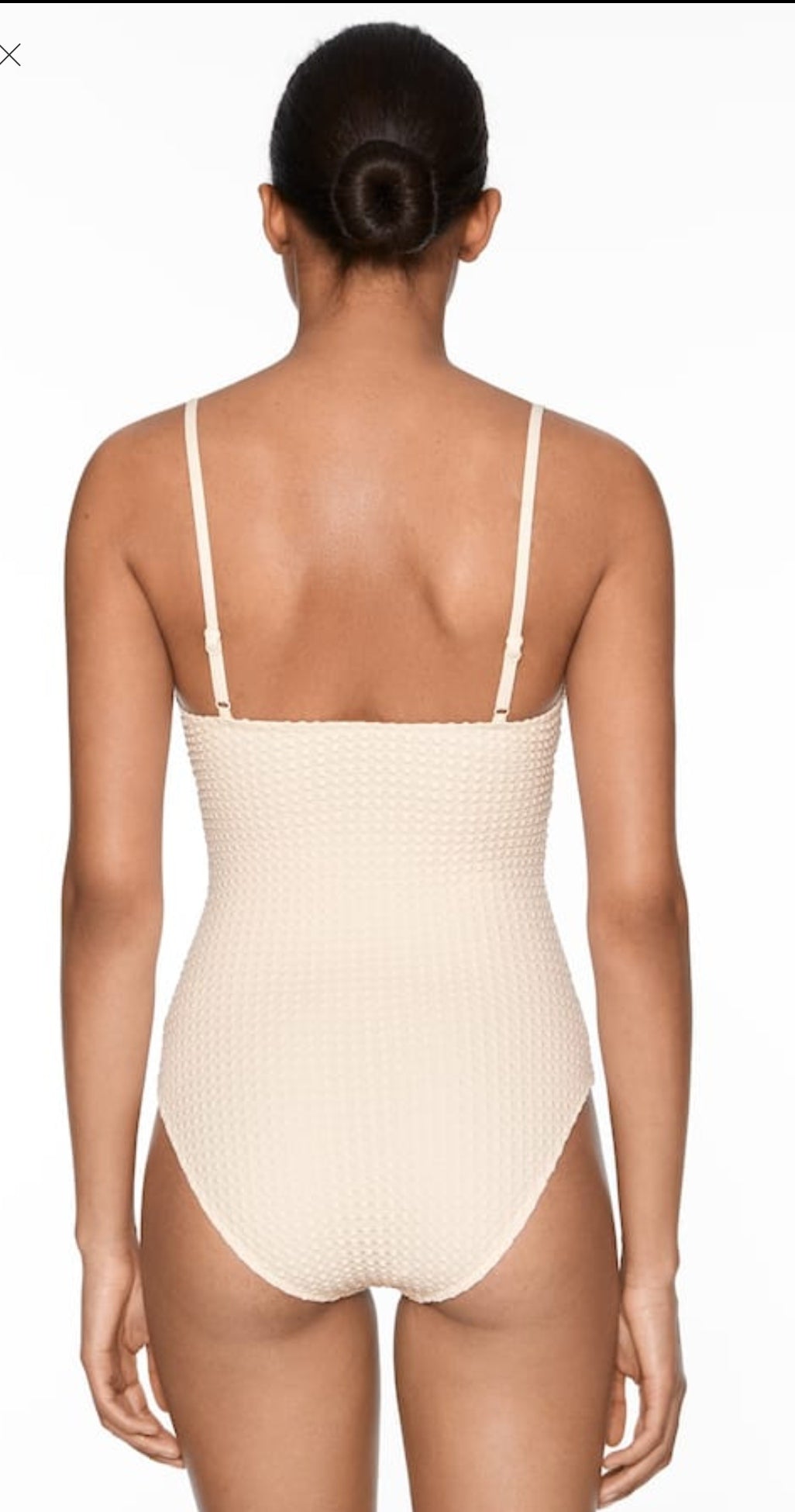 OYSHO MAILLOT DE BAIN À DÉCOLLETÉ EN V ET TEXTURE BULLE NATUREL