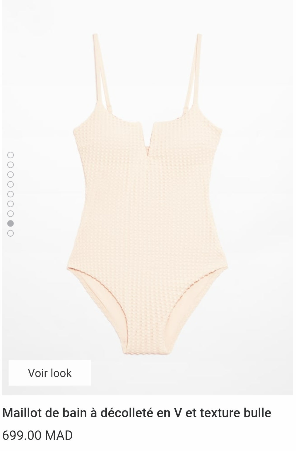 OYSHO MAILLOT DE BAIN À DÉCOLLETÉ EN V ET TEXTURE BULLE NATUREL