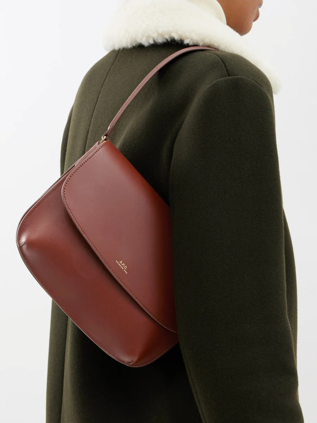 A.P.C SARAH SHOULDER NOISETTE BAG