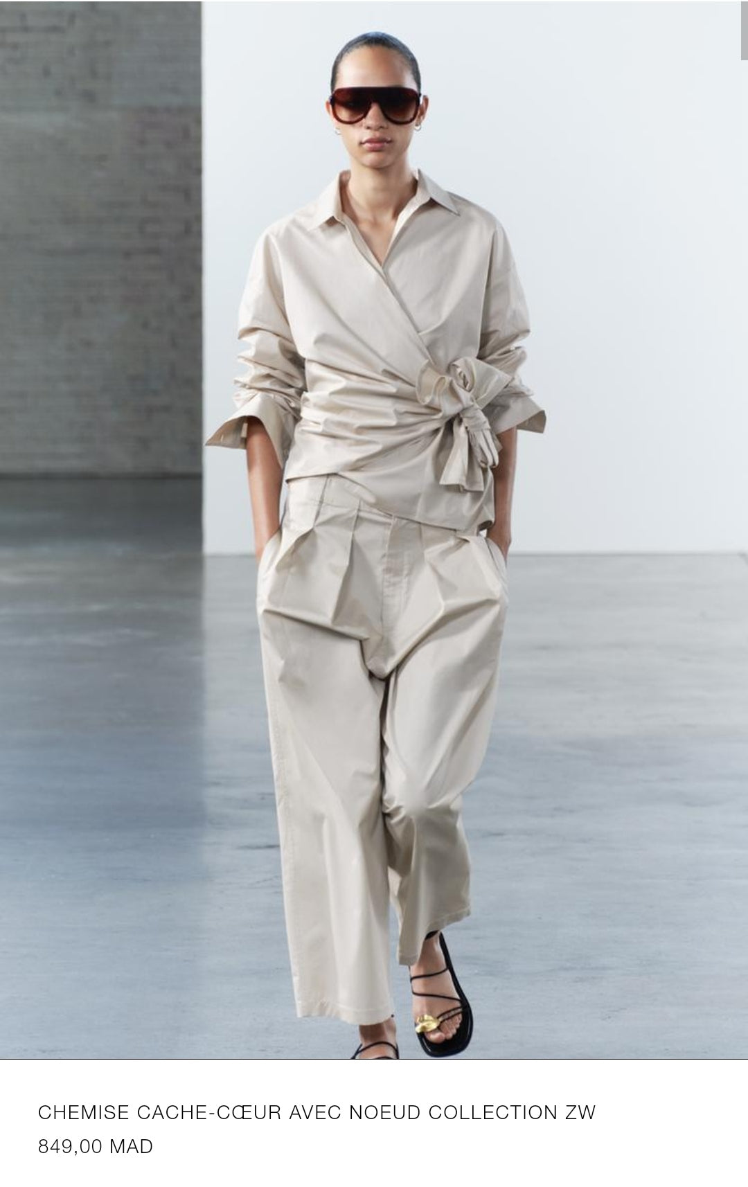 ENSEMBLE CHEMISE CACHE-COEUR AVEC NOEUD | PANTALON COLLECTION ZW