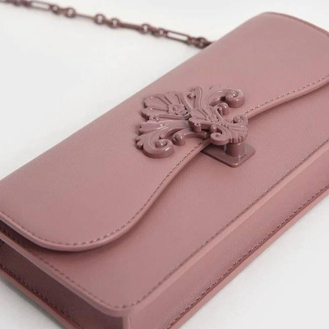 CHARLES & KHEITH Sac Meriah  Meriah Turn-Lock Wallet Mauve 💜