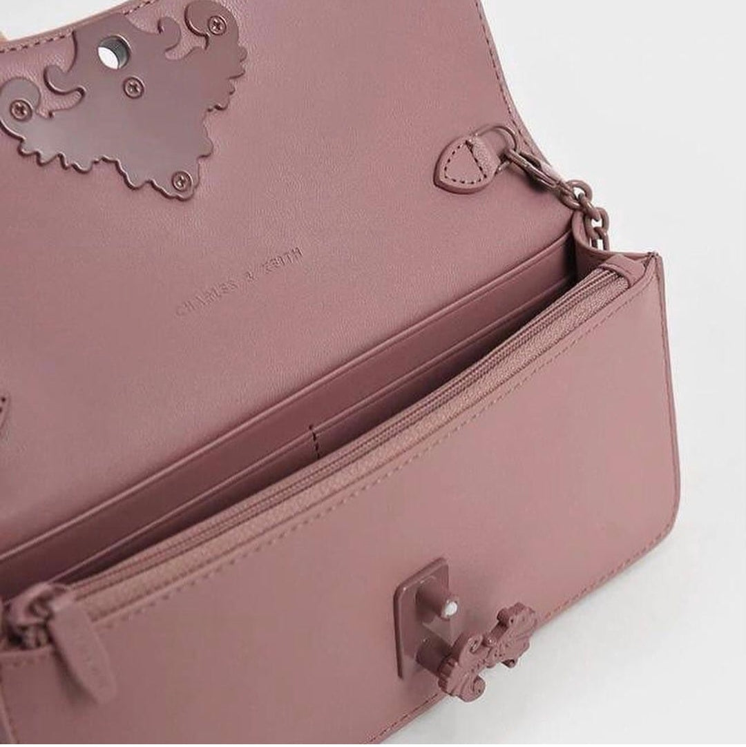 CHARLES & KHEITH Sac Meriah  Meriah Turn-Lock Wallet Mauve 💜