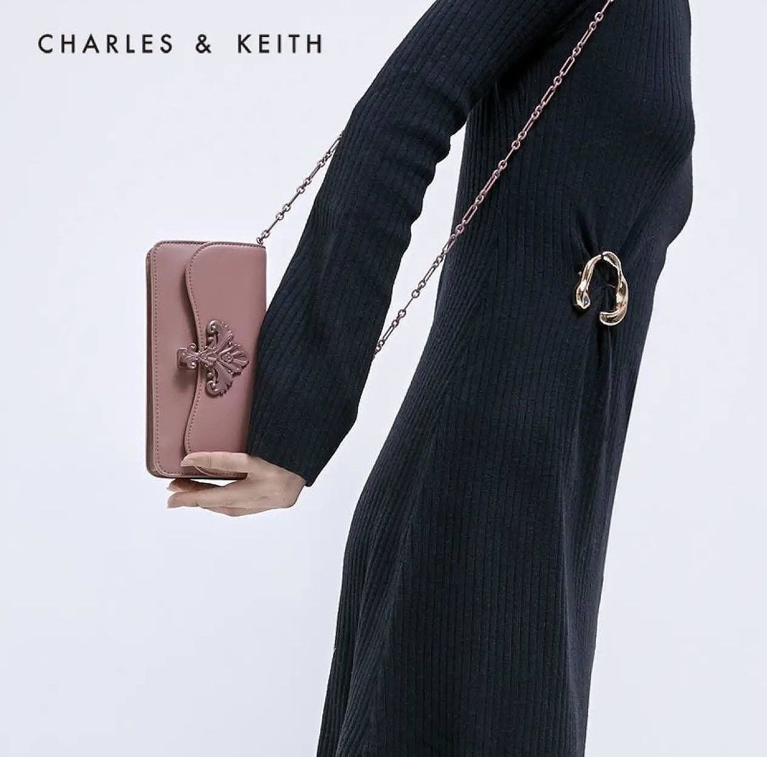 CHARLES & KHEITH Sac Meriah  Meriah Turn-Lock Wallet Mauve 💜