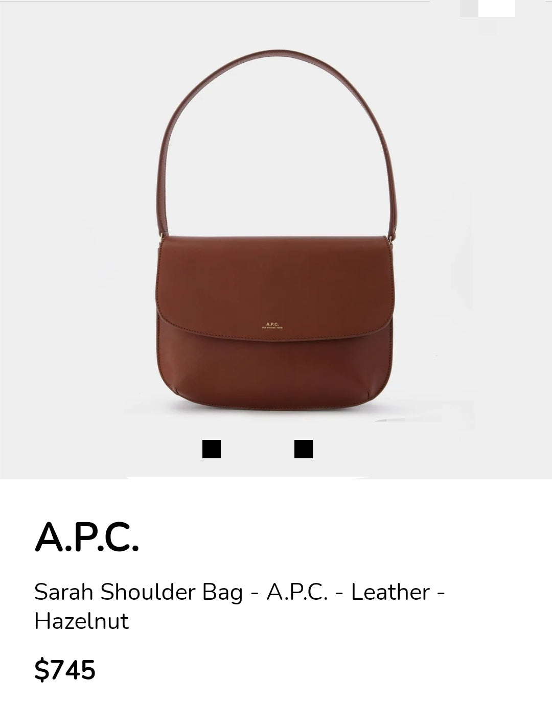 A.P.C. SAC À BANDOULIÈRE SARAH BRUN