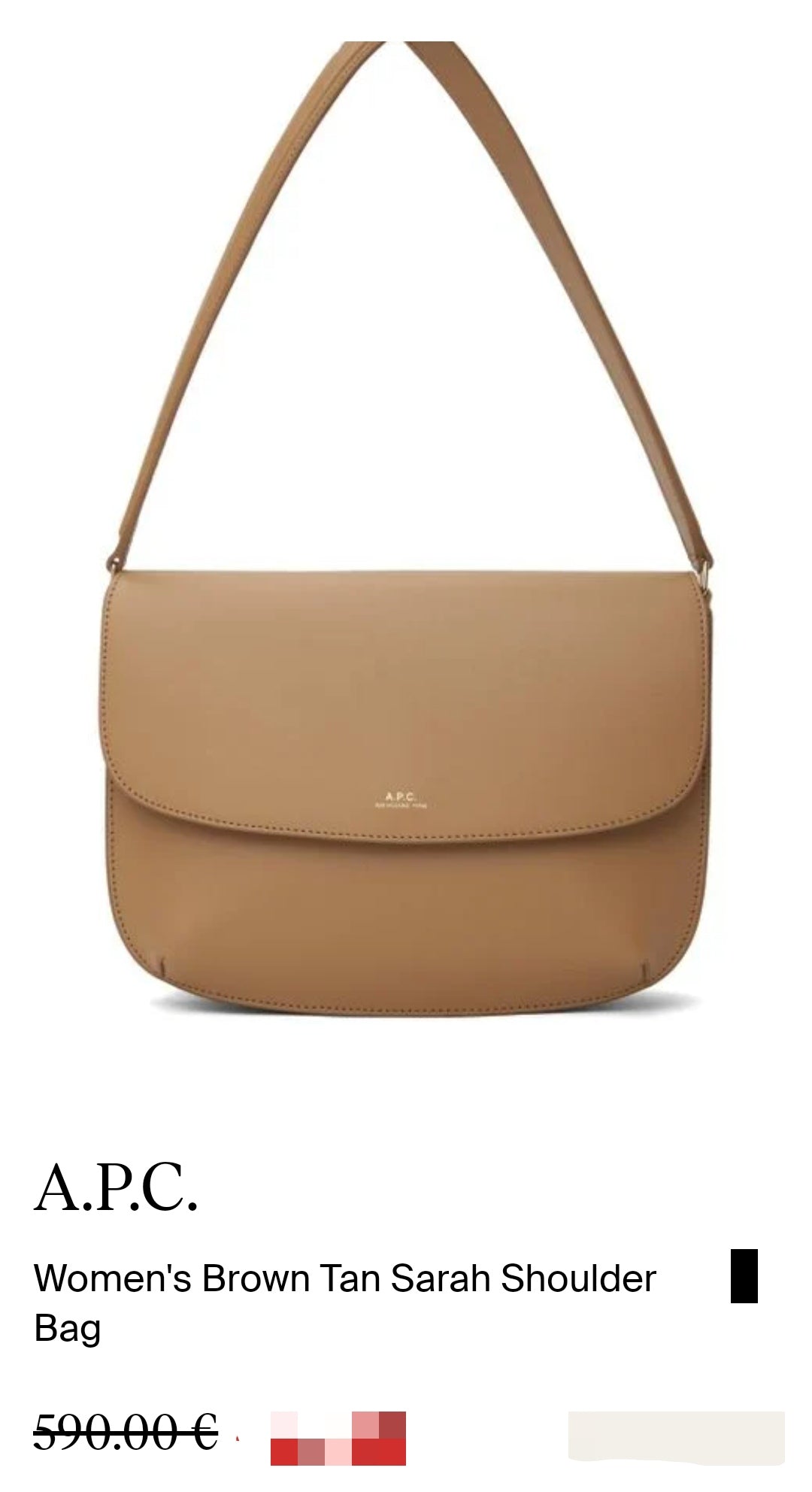 A.P.C. SAC À BANDOULIÈRE SARAH BRUN CLAIR