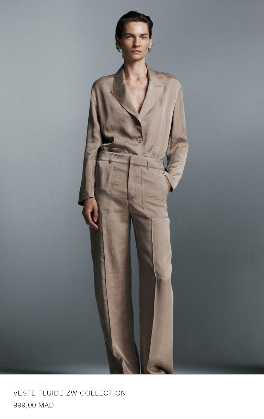 ENSEMBLE VESTE FLUIDE | PANTALON DE COSTUME ZW COLLECTION OCRE