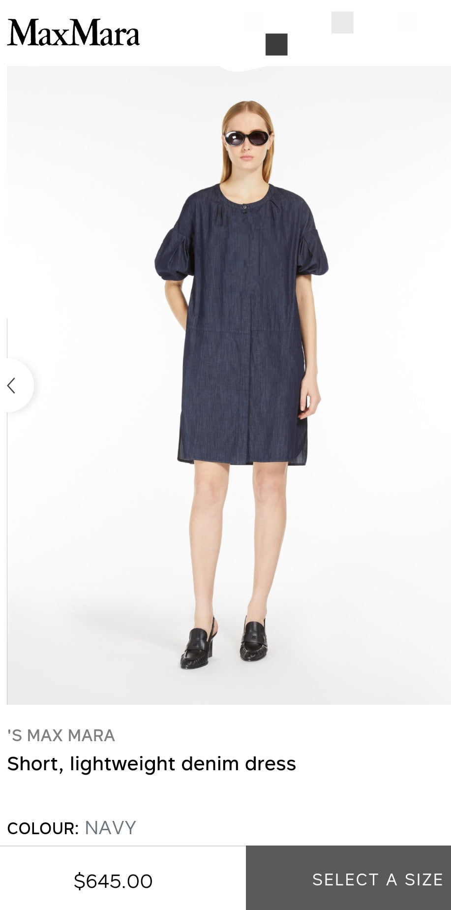 MAX MARA SHORT LIGHTWEIGHT DENIM DRESS