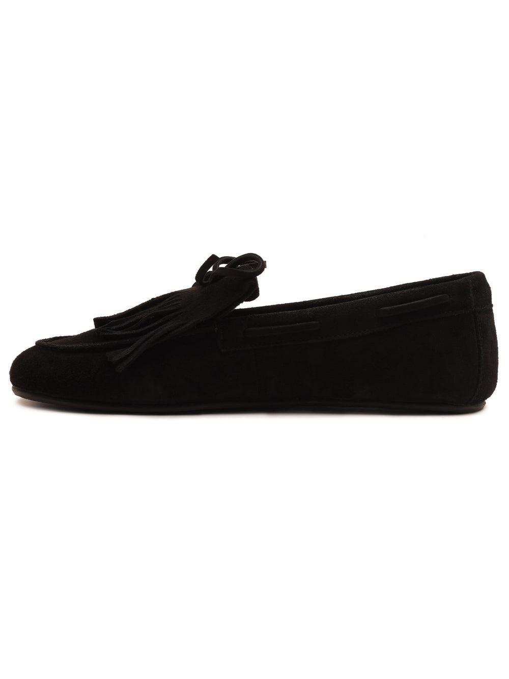 MOCASSINS OFF THE HOOK EN DAIM KENNET À FRANGES