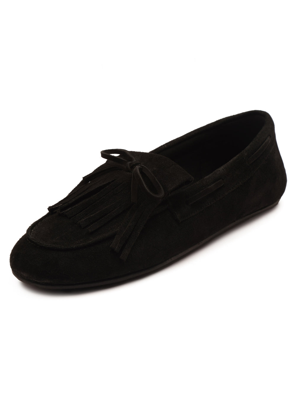 MOCASSINS OFF THE HOOK EN DAIM KENNET À FRANGES