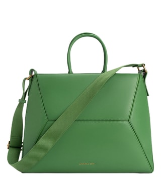 CHARLES & KHEITH Nasrin Geometric Tote Bag Nasrin Geometric Tote Bag - Green 💚