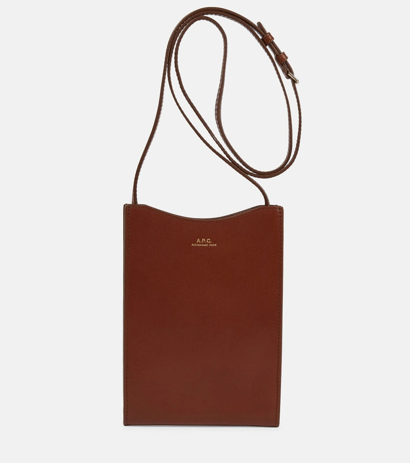 A.P.C. POCHETTE TOUR DE COU EN CUIR LISSE JAMIE
